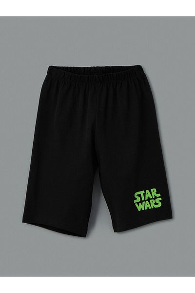 LC Waikiki New Season Crew Neck Star Wars Printed Boys' Shorts Pajama Set - S5Dy37Z4