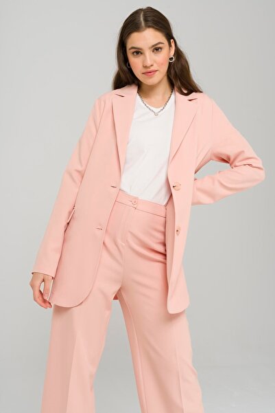 Olcay Mono gallér, kényelmesen illeszkedő béleletlen blézerkabát púder 8217