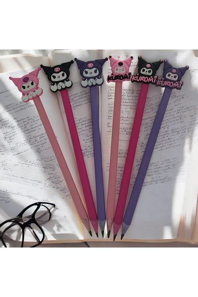 Butik Jibbitz 6 Pieces Fun Pencil Set with Kuromi Emoji