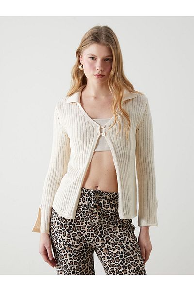 LC Waikiki Xside Polo Neck Women's Knitwear Cardigan