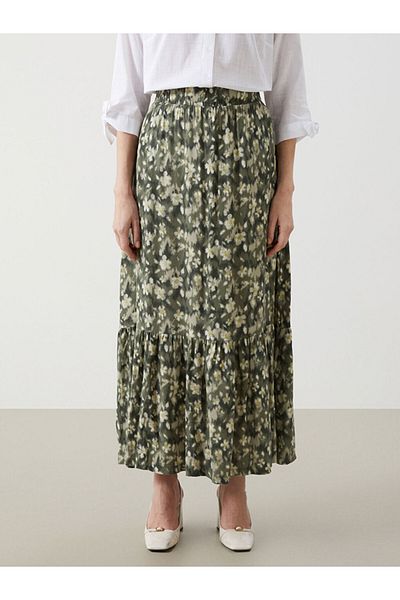 LC Waikiki New Season Elastic Waist Floral A-Line Women's Skirt - S5K171Z8