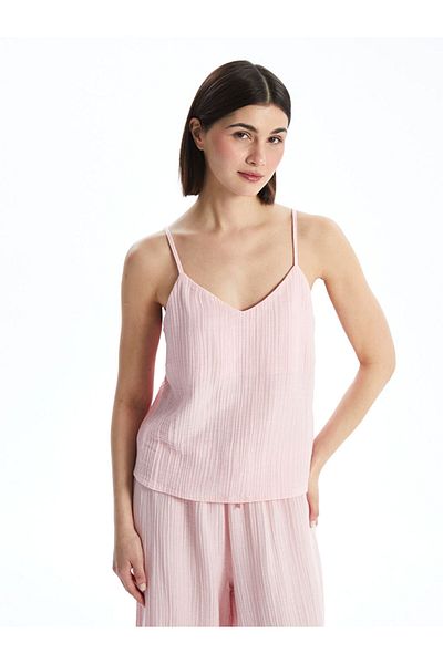 LC Waikiki New Season V-Neck Muslin Women's Pajama Set - S5Ep70Z8