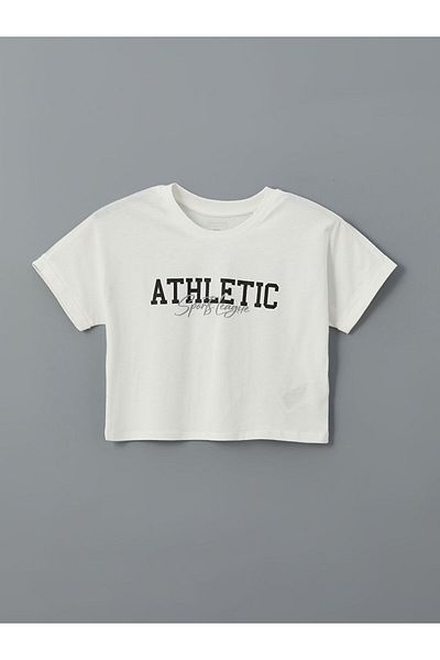 LC Waikiki XSIDE ACTIVE Crew Neck Printed Crop Γυναικείο αθλητικό μπλουζάκι