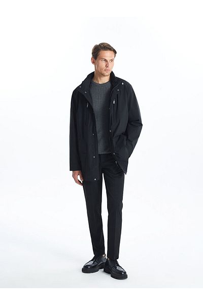 LC Waikiki SOUTHBLUE Standard Fit Hooded Men's Coat