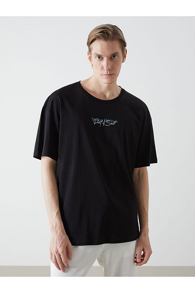 LC Waikiki Νέα σεζόν Crew Neck κοντομάνικο εμπριμέ χτενισμένο βαμβακερό ανδρικό Tisort - S5J280Z8