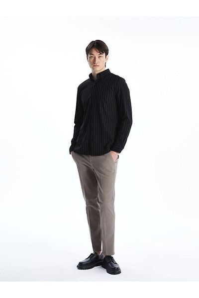 LC Waikiki Ανδρικό πουκάμισο με μακρυμάνικο ριγέ SOUTHBLUE Slim Fit