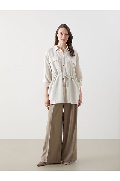 LC Waikiki Jachetă cămașă pentru femei LCW Grace Linen Blend