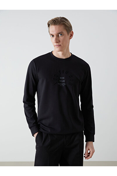 LC Waikiki LCWAIKIKI Classic Велосипедний комір Довгі рукави З принтом Чоловічий Світшот