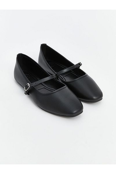 LC Waikiki Balerina de damă LCW STEPS cu aspect piele neagră