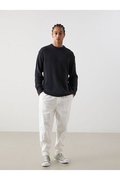 LC Waikiki Xside Anthracite Crew Neck Men's Knitwear Sweater