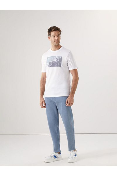 LC Waikiki Ανδρικό μπλουζάκι LCWAIKIKI Classic Crew με λαιμόκοψη κοντό μανίκι με στάμπα χτενισμένο βαμβακερό ανδρικό μπλουζάκι
