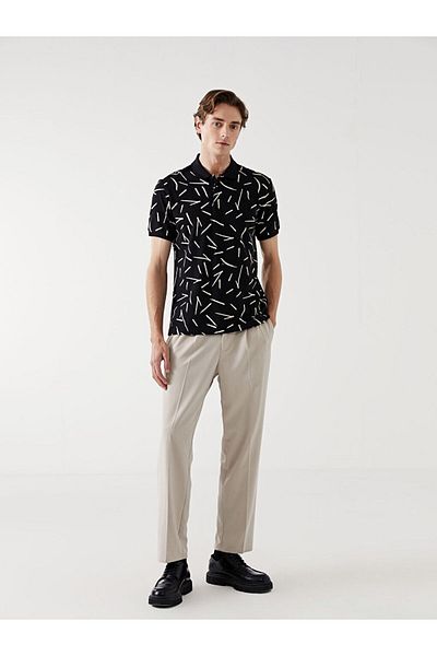 LC Waikiki Ανδρικό μπλουζάκι LCW Vision Polo με κοντό μανίκι Pique με σχέδιο