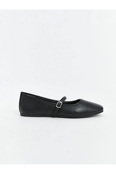 LC Waikiki Balerina de damă LCW STEPS cu aspect piele neagră