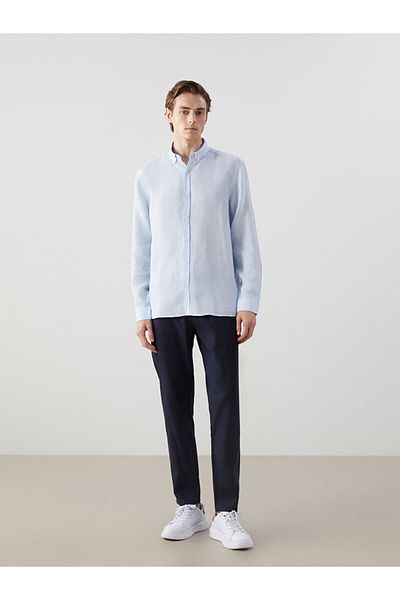 LC Waikiki Ανδρικό πουκάμισο με μακρυμάνικο λινό Slim Fit