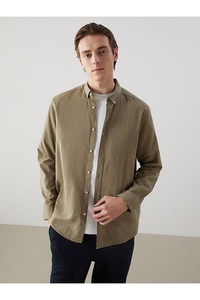 LC Waikiki Ανδρικό πουκάμισο με μακρυμάνικο λινό Slim Fit