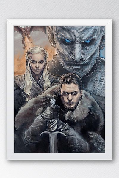 Saturn Ζωγραφική με κορνίζα Game of Thrones - Ζωγραφική αφίσας της τηλεοπτικής σειράς Game of Thrones