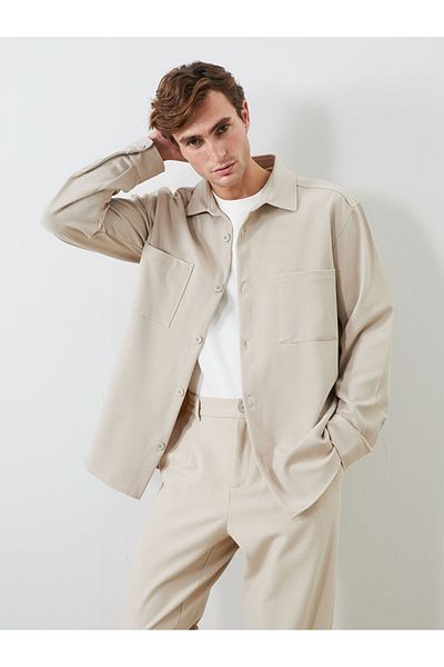 LC Waikiki Ανδρικό πουκάμισο LCW Regular Fit Polyviscon με τσέπες
