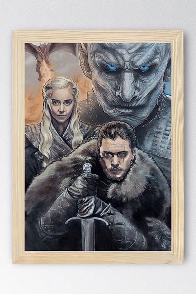 Saturn Game of Thrones Framed Table - Game of Thrones Series Poster Art Print