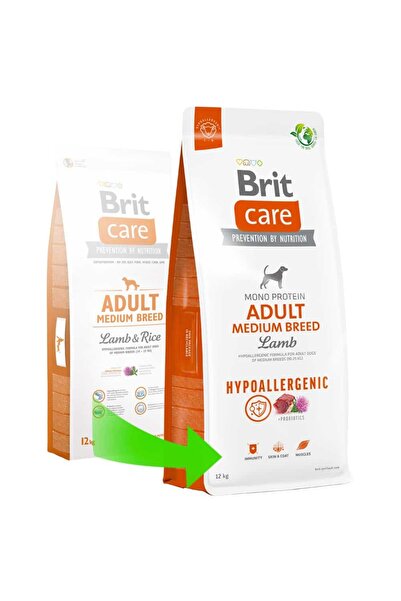 Brit care mono protein medium adult 3kg hypoallergenic kuzu etli yetişkin köpek maması hipoalerjenik