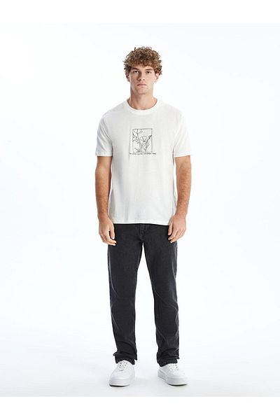LC Waikiki Ανδρικό μπλουζάκι XSIDE Crew Neck με στάμπα χτενισμένο βαμβακερό