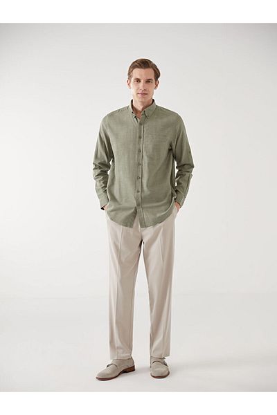 LC Waikiki Νέα σεζόν Regular Fit Μακρυμάνικο Μήκος Μικτό Ανδρικό Πουκάμισο S53339Z8