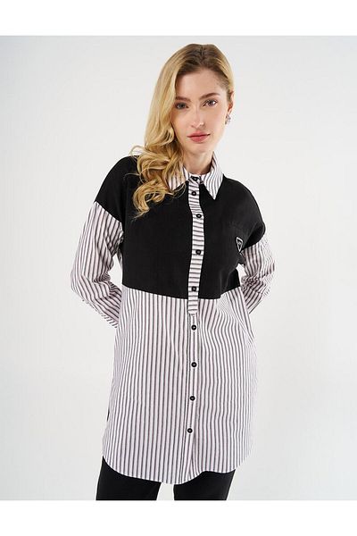 KYR Denim Garnished Modal Tunic Black