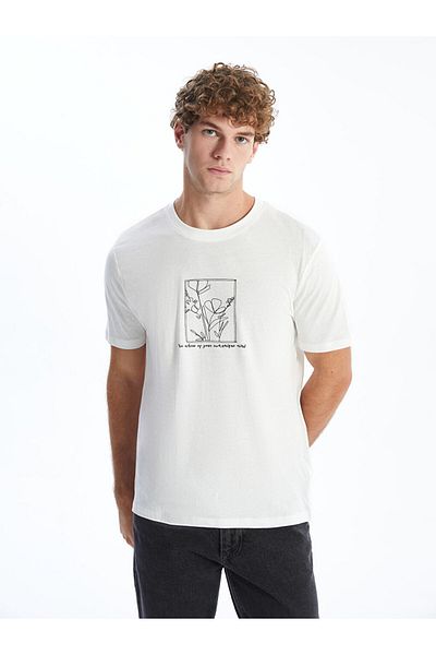 LC Waikiki Ανδρικό μπλουζάκι XSIDE Crew Neck με στάμπα χτενισμένο βαμβακερό