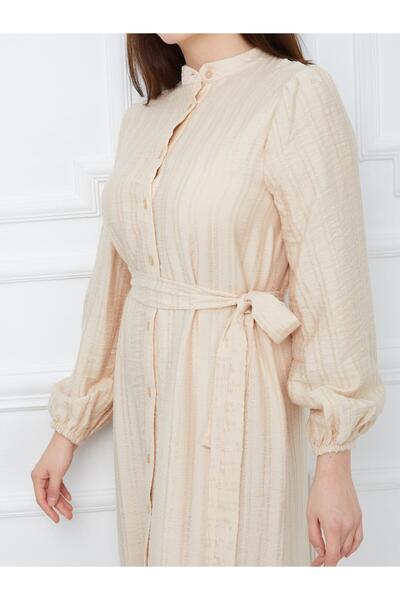 Olcay Φούστα Flounce Self-Rige Μέση Ζώνη Μακρύ Φόρεμα ΜΠΕΖ 9947-E