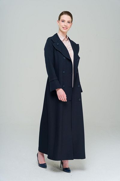Olcay Detailní dvouřadý lemovaný top kabát Punto NAVY BLUE 6551
