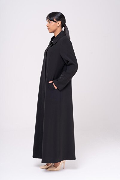 Olcay Výšivka na košilový límec s podrobnou podšívkou, velký vrchní kabát ČERNÁ 6553