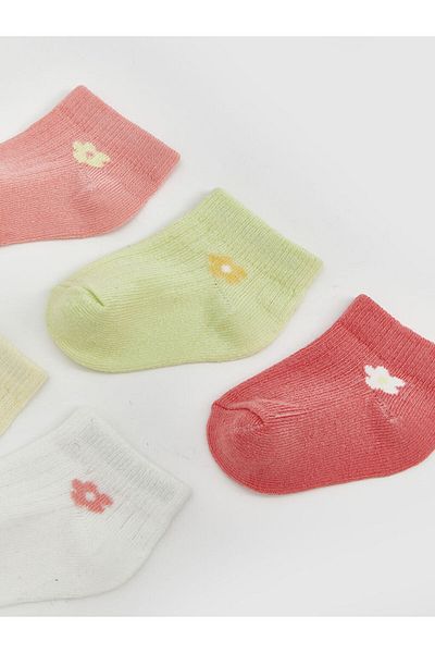 LC Waikiki Flower Baby Girl Booties Socks 5 Pack - S53635Z1