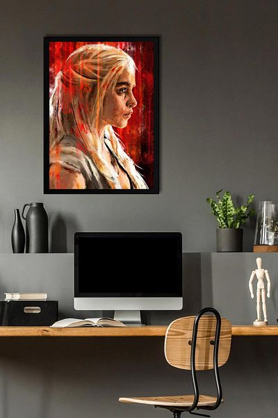 Saturn Pictură înrămată Daenerys din Game of Thrones - Poster din seria Game of Thrones