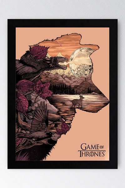 Saturn Game of Thrones Framed Table - Game of Thrones Series Poster Art Print