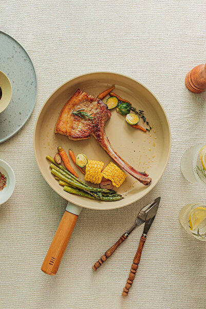 NEOFLAM Fika Alüminyum Döküm Tava 30Cm Bej