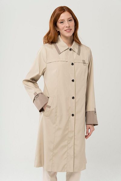 Olcay Trenčkot Garni Detailed Plus Size s kovovými doplňky Stone 4286