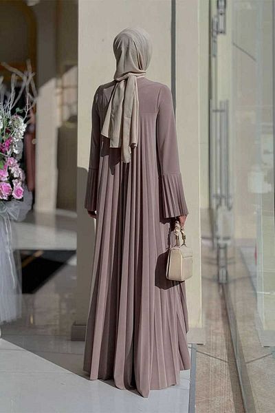 Bym Fashion Μακρύ τουνίκ και παντελόνι με λεπτομέρεια πιέτας 8575 - Mink