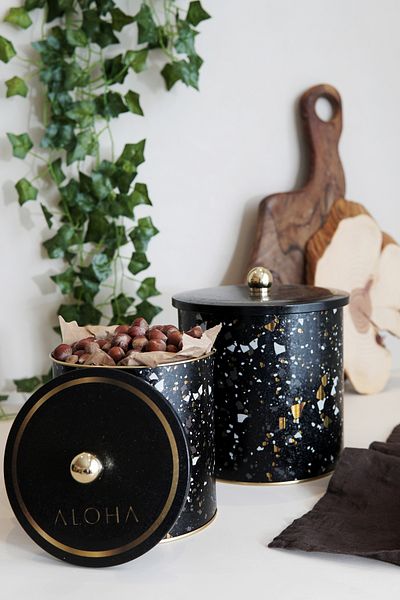 EVLE Terrazzo Patterned 2-Piece Storage Set - 2.1 Liters and 4.1 Liters Erb48U4