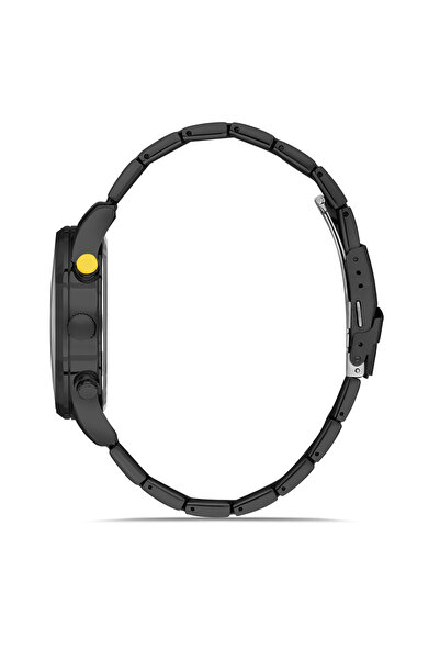Poloair Klasik Metal Erkek Kol Saati Siyah Sarı Renk PL-0976E4x