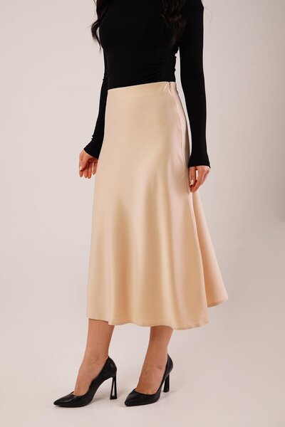 Hipo Trend Midi Boy Trend Bej Saten Etek