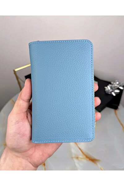 Fil Deri Hakiki Deri Çok Bölmeli Fermuarlı Lüks Kadın Cüzdan 2091