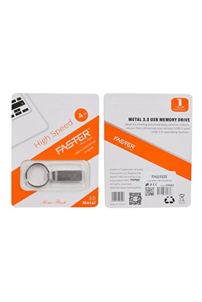 Genel Markalar Faster 4GB USB Bellek - Metal 4 GB Flash Bellek - Anahtarlıklı...
