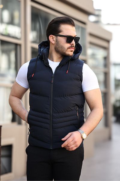 BOYS MANS Водо и ветроустойчива мъжка жилетка с качулка Надуваема жилетка