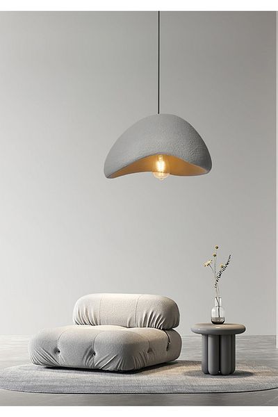 burenze Exclusive Collection Modern Concrete Chandelier Scandinavian Design Boheme Anthracite Gray Freshness Adds 350mm