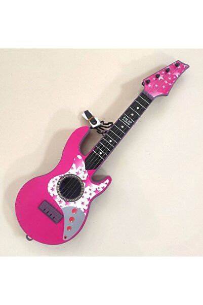 Brother Toys 4 Telli Pembe Elektro Oyuncak Gitar Müzik Arkadaşım Çocuk Gitarı 50 Cm.
