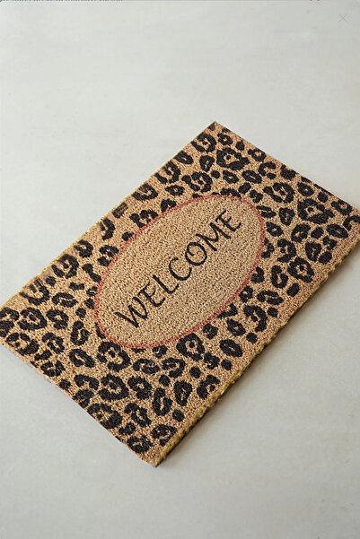 Chilai Home Coco Welcome Leopar Doğal Koko Paspas,kıl Kapı Önü Paspası