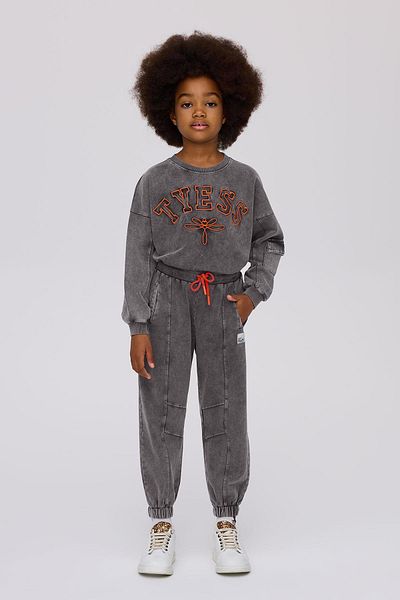 Tyess Pantaloni de trening pentru fete BG Store Gri Melange