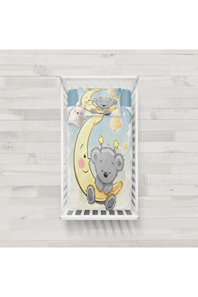 Fabeteks Teddy Bear with Stars on the Moon 100*120 cm 3D Digital Printing Fle...
