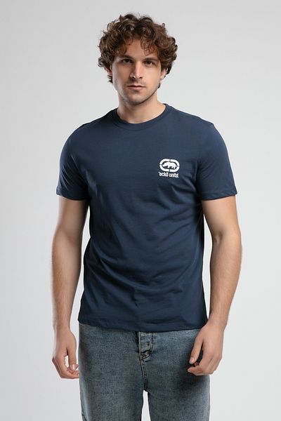 ECKO UNLTD Corinth Navy Blue Crew Neck Printed Standard Fit Men's Tshirt