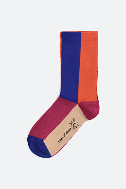 Hype of Steps Sunset - Blok Desenli Çorap