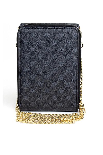 Armine Women's Black Dotted Evening Bag with Chain Strap - 266